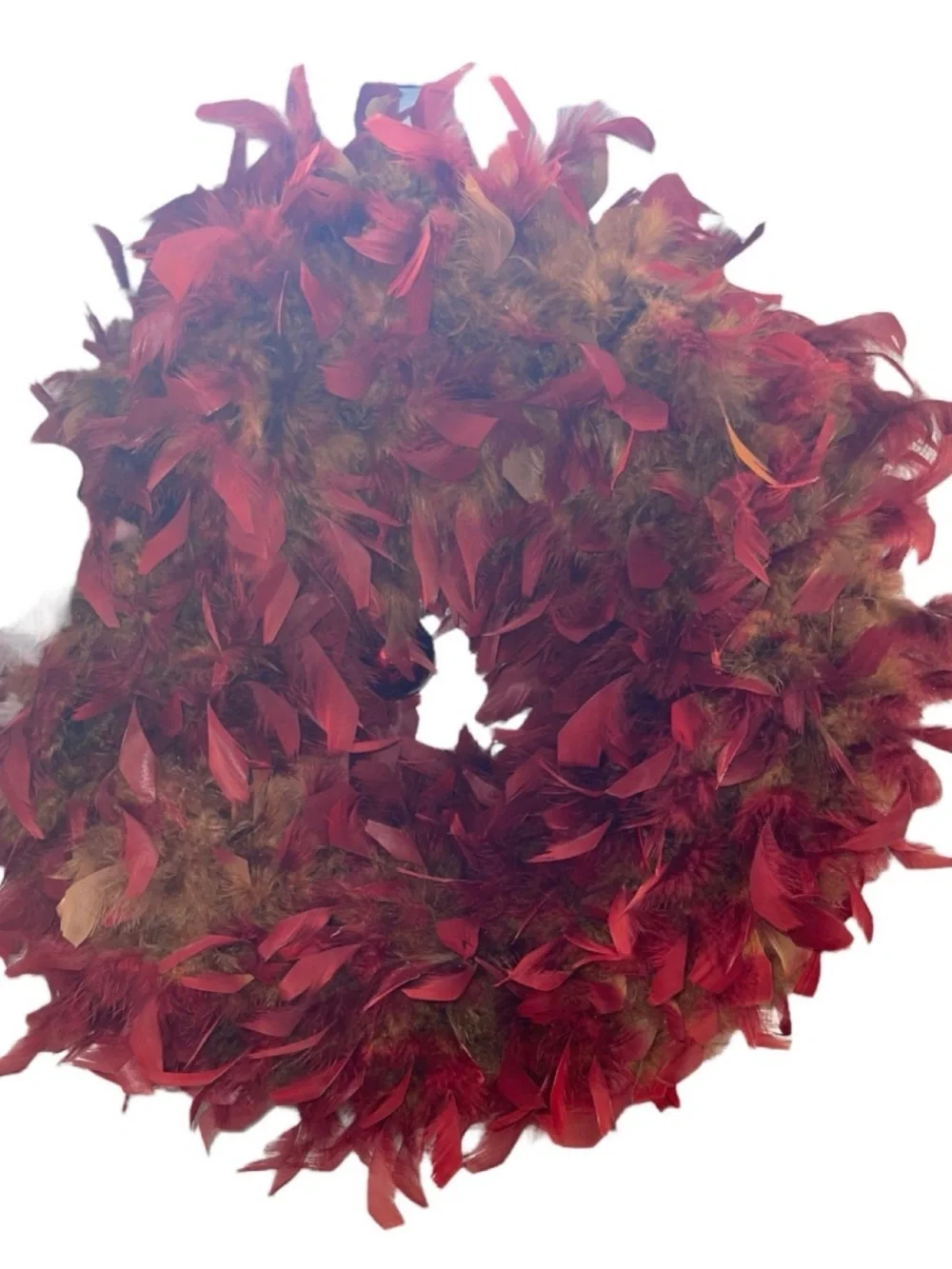 Angel Wreaths Red & Brown Feather Wreath